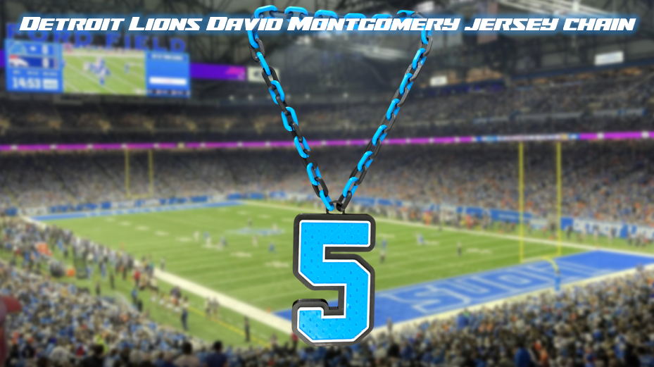 David Montgomery Detroit Lions Jersey Chain 3D Printed