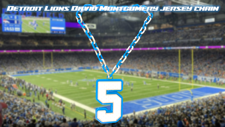 David Montgomery Detroit Lions Jersey Chain 3D Printed