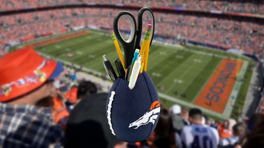 Denver Broncos Football Shaped Pencil Cup
