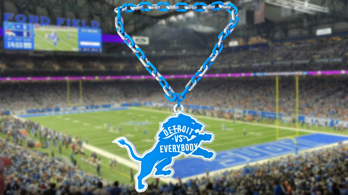 Detroit Lions “Detroit Vs. Everybody” Sports Fan Hype Chain Necklace