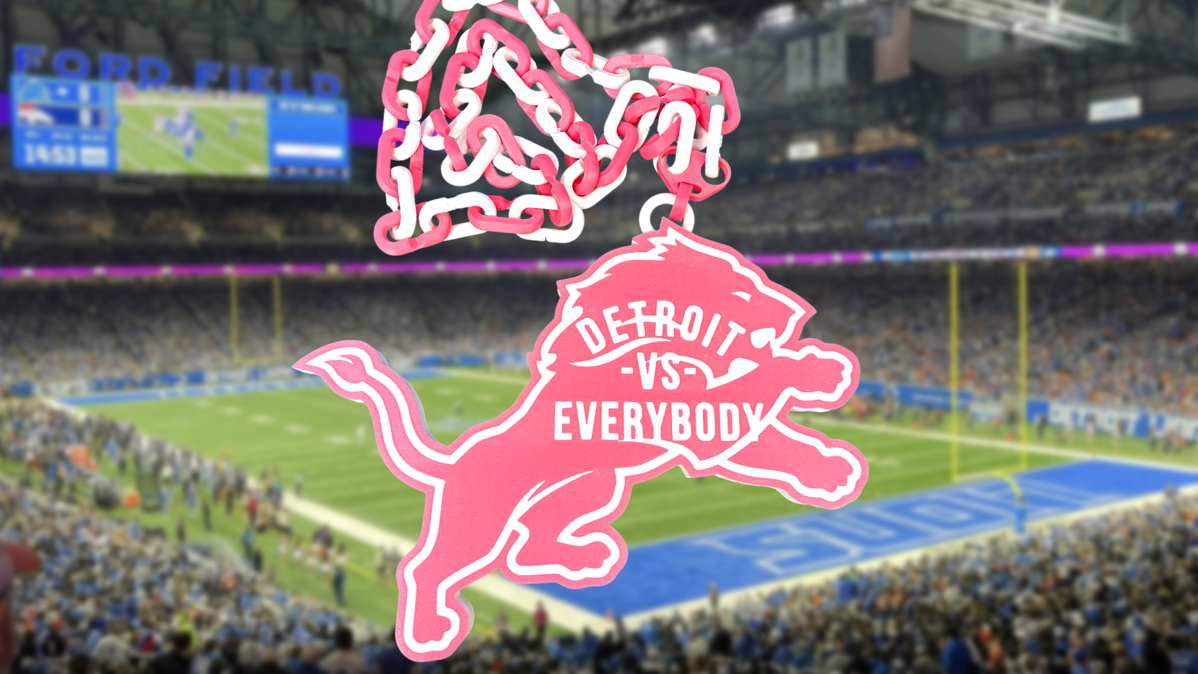 Detroit Lions “Detroit Vs. Everybody” Sports Fan Hype Chain Necklace