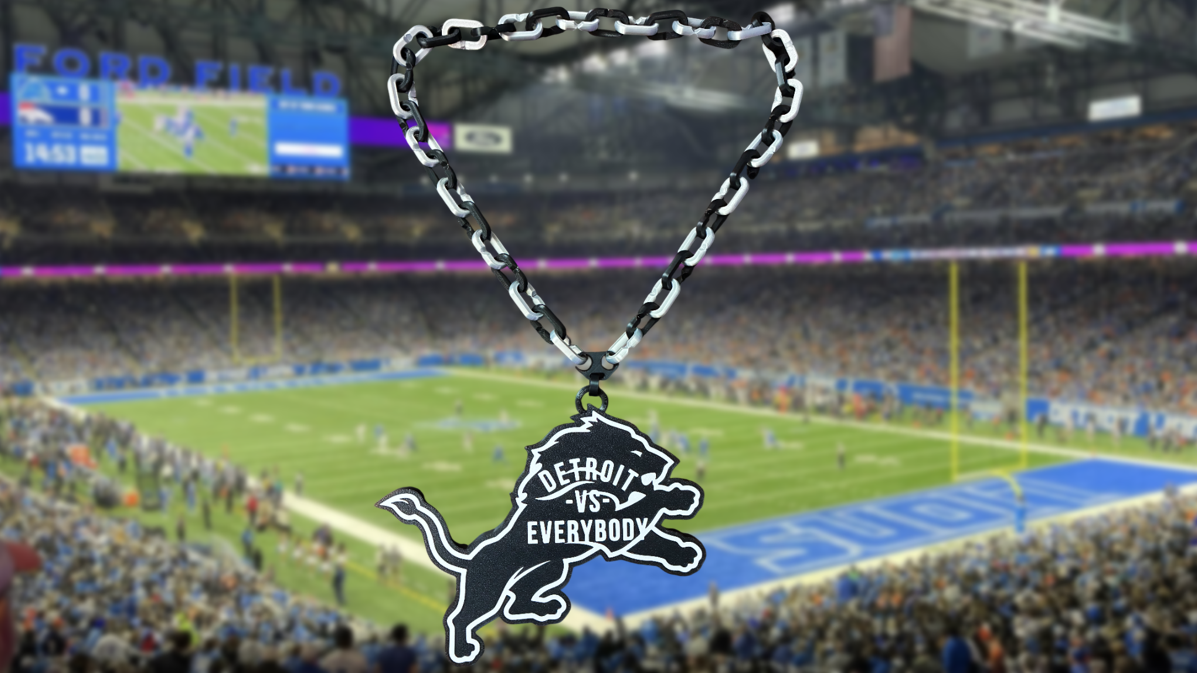 Detroit Lions “Detroit Vs. Everybody” Sports Fan Hype Chain Necklace