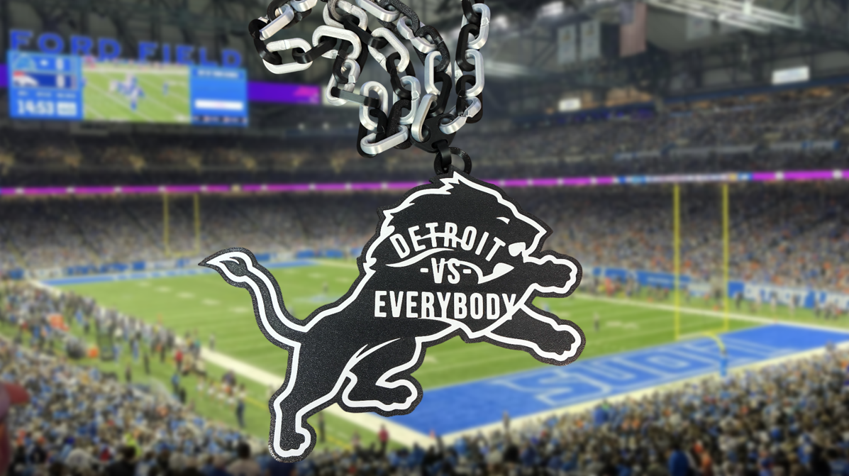 Detroit Lions “Detroit Vs. Everybody” Sports Fan Hype Chain Necklace