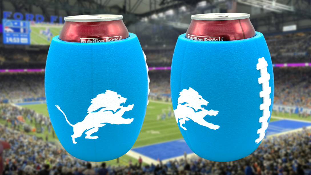 Detroit Lions Football Can Holder Koozie