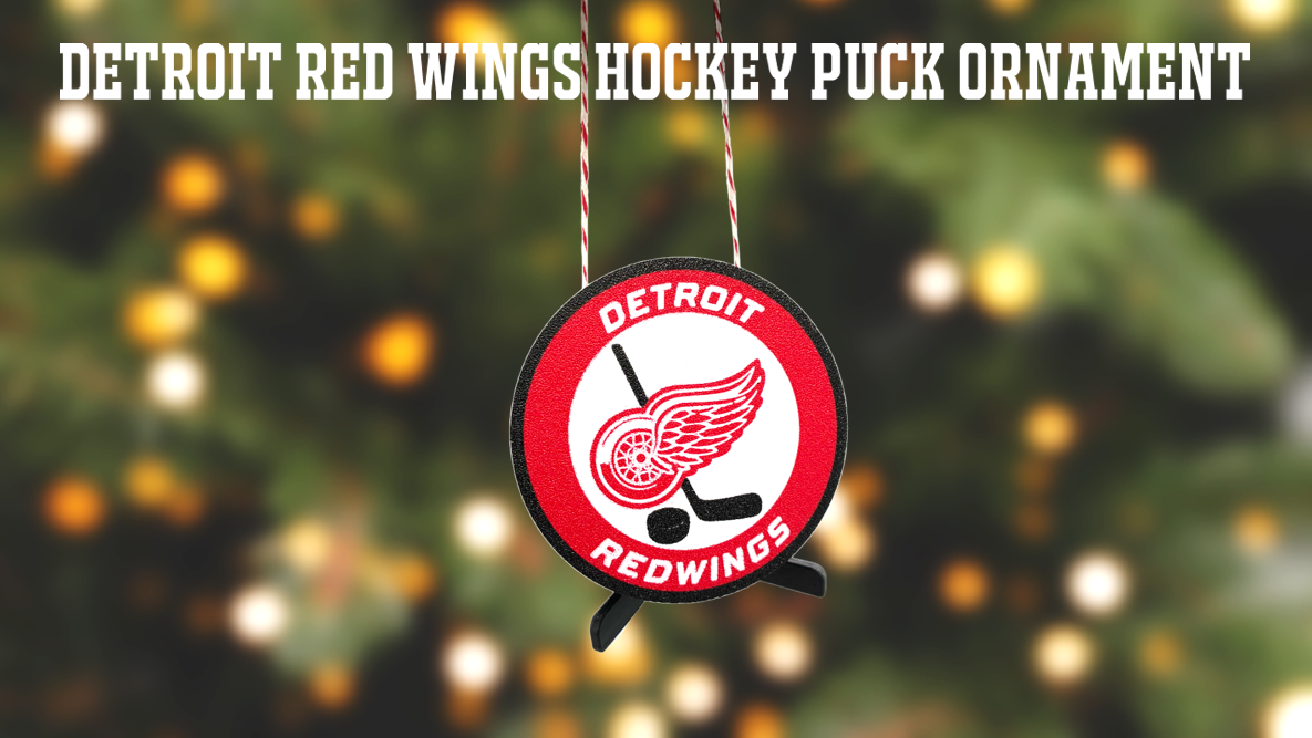 Detroit Red Wings Hockey Puck Christmas Ornament