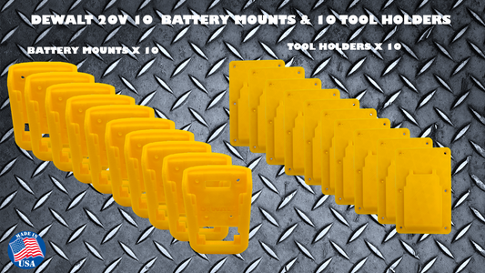 DeWalt 20V 60V Battery Mount 10PK & Tool Holder 10PK
