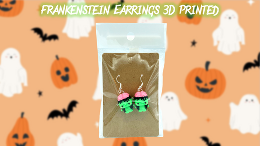 Frankenstein Halloween Dangle Drop Earrings 3D Printed