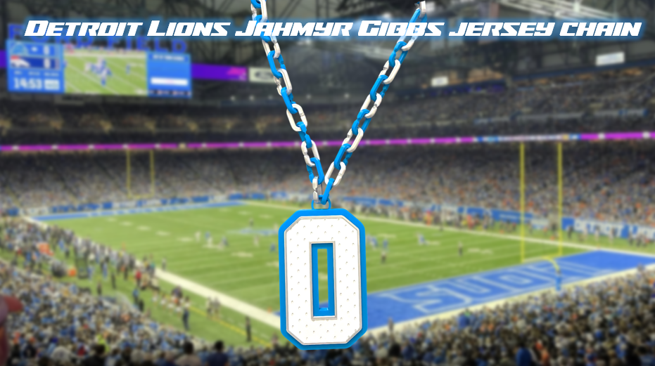 Jahmyr Gibbs Detroit Lions Jersey Chain 3D Printed