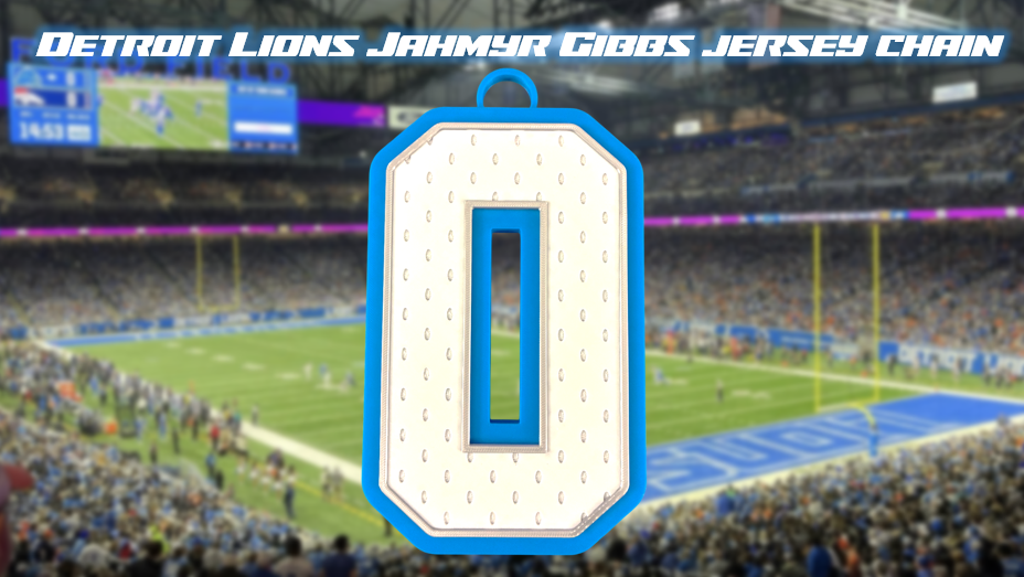 Jahmyr Gibbs Detroit Lions Jersey Chain 3D Printed