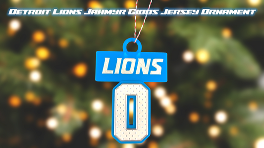 Detroit Lions Jahmyr Gibbs Jersey Number Christmas Ornament