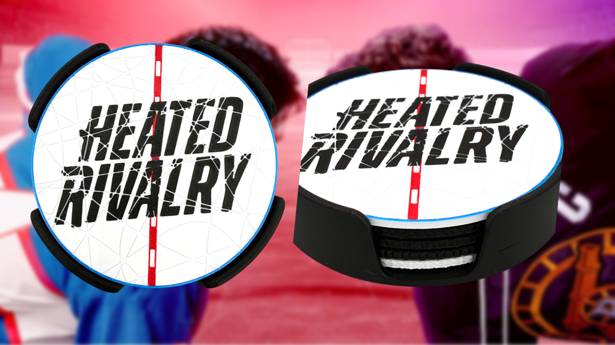Heated Rivalry Coaster Set with Holder 5 Pack
