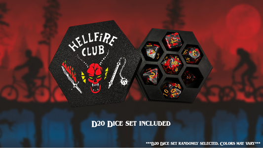 Hellfire Club Dice Magnetic Storage Case w/ D20 Dice Set