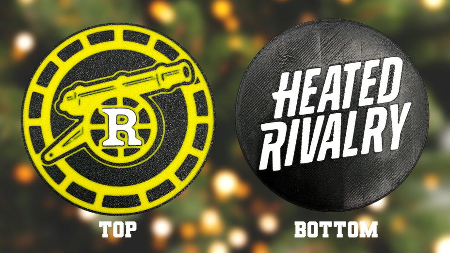 Heated Rivalry Inspired Boston Raiders Hockey Puck Ornament