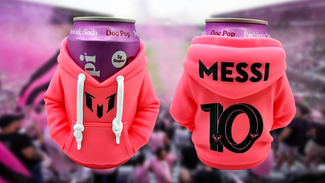 Lionel Messi Inter Miami CF Inspired Hoodie Can Holder Koozie / Pencil Cup