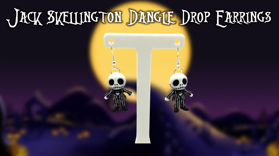 Jack Skellington Dangle Drop Earrings