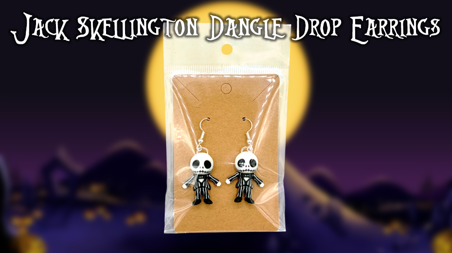 Jack Skellington Dangle Drop Earrings