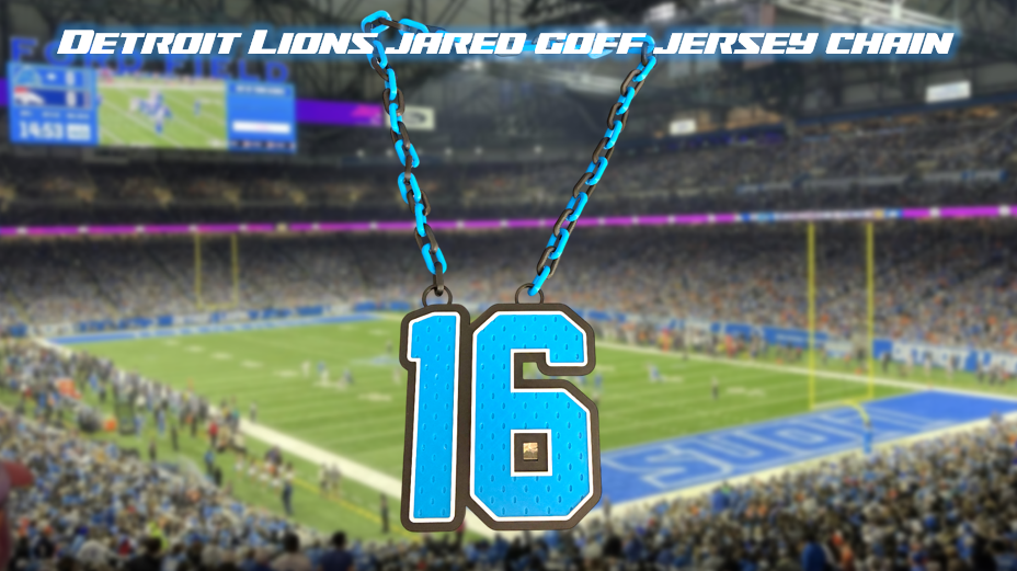 Jared Goff Detroit Lions Jersey Chain 3D Printed
