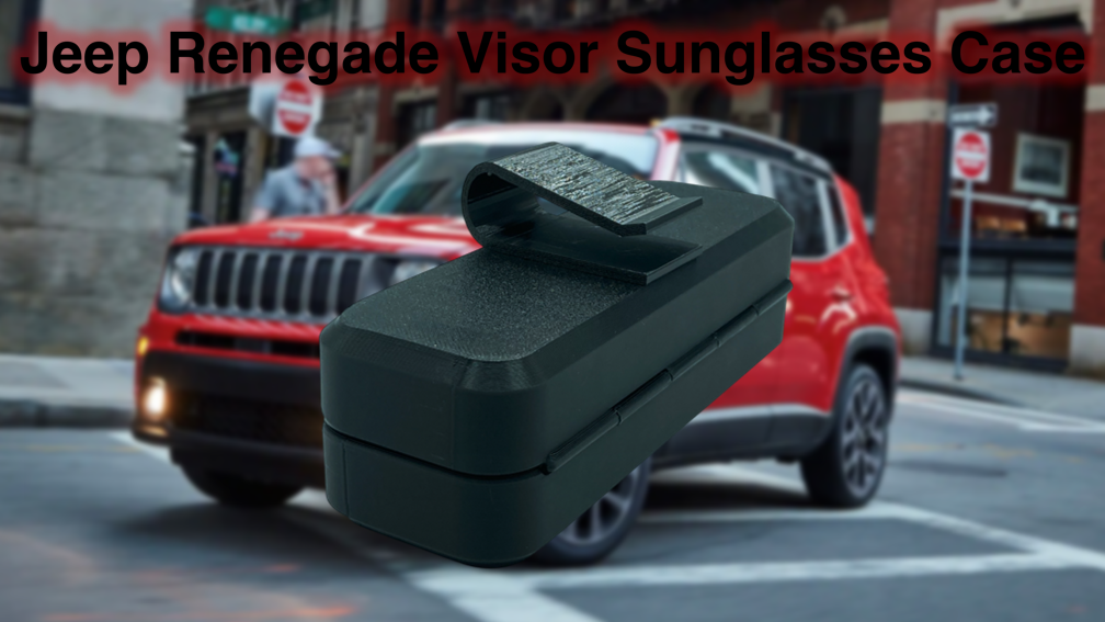 Jeep Renegade Visor Sunglasses Case with Magnetic Closure and Clip