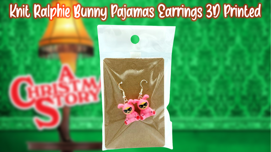 A Christmas Story Knit Ralphie Bunny Suit Pajama Earrings Dangle Drop 3D Printed