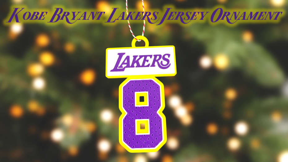 Los Angeles Lakers Kobe Bryant #8 Jersey Christmas Ornament