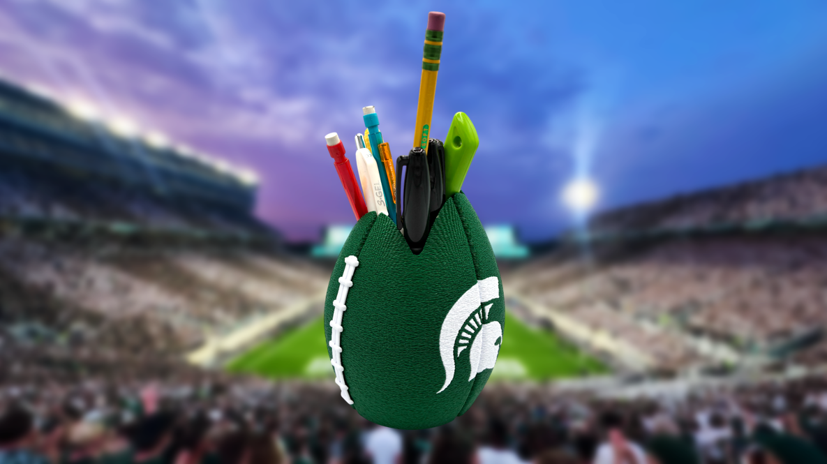 Michigan State Spartans Football Shaped Pencil Cup