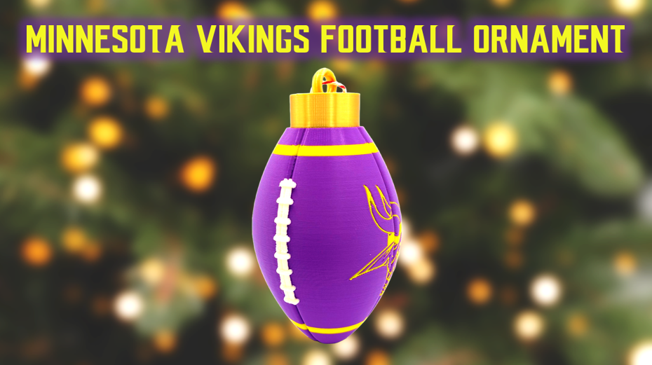 Minnesota Vikings Football Christmas Ornament 3D Printed