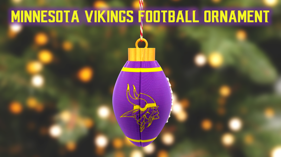 Minnesota Vikings Football Christmas Ornament 3D Printed