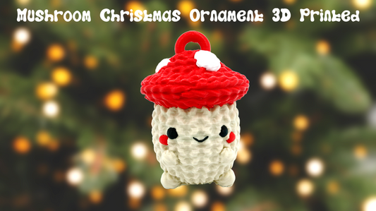Mushroom Christmas Ornament 3D Printed