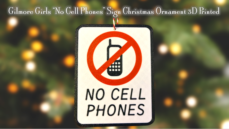 "No Cell Phones" Sign Christmas Ornament