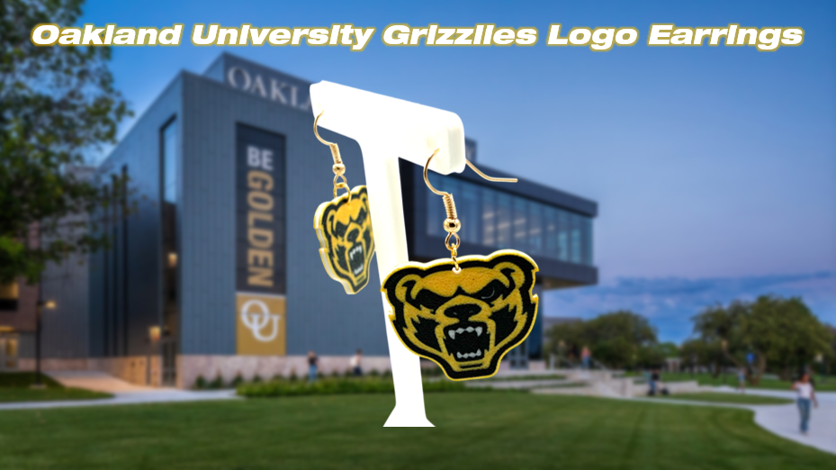 Oakland University Grizzlies Dangle Drop Earrings