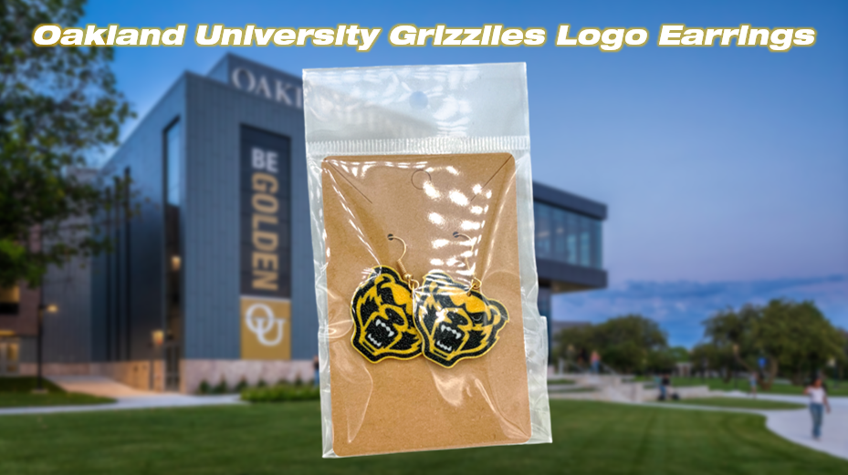 Oakland University Grizzlies Dangle Drop Earrings