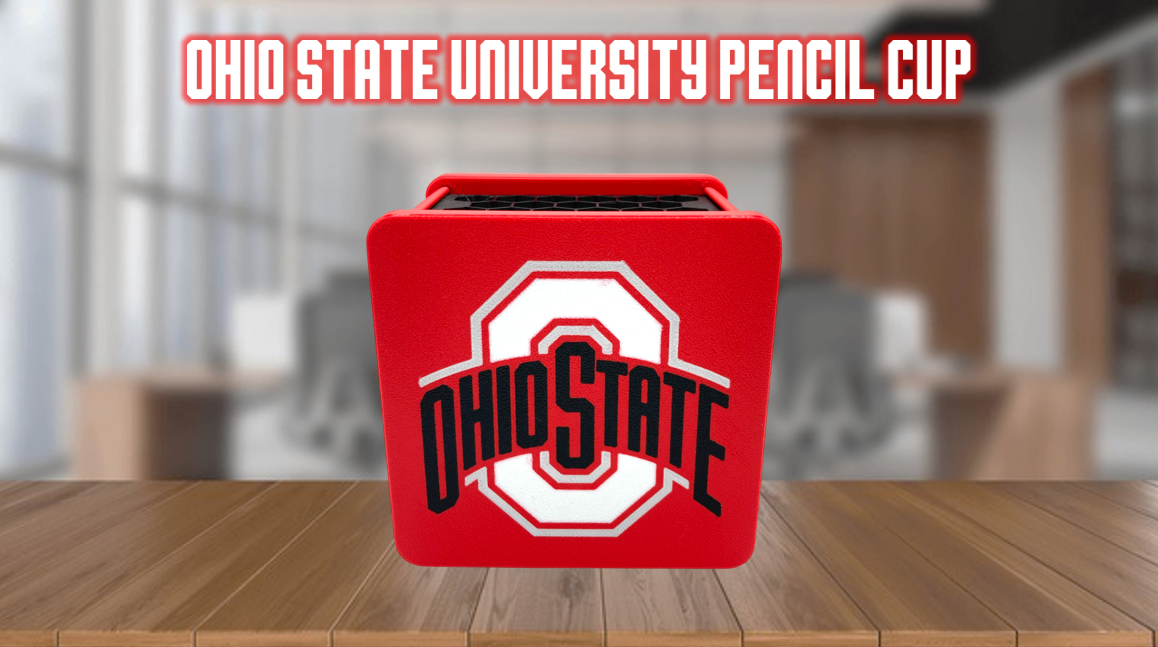 Ohio State University Buckeyes Pencil Cup 3D Printed