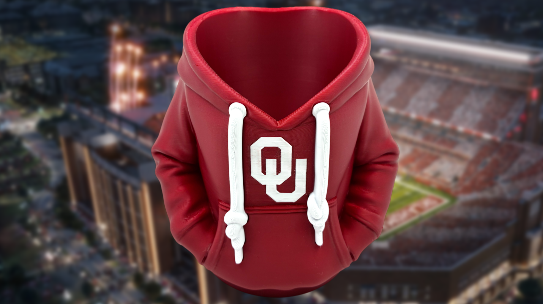 Oklahoma Sooners Hoodie-Style Can Holder Koozie/ Pencil Cup