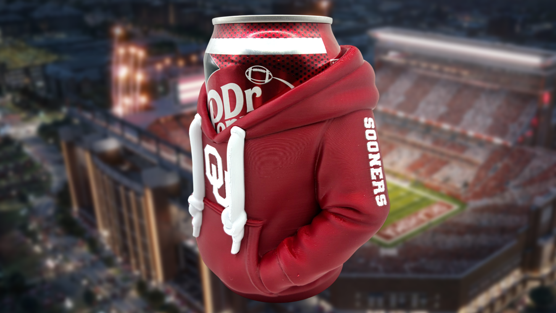 Oklahoma Sooners Hoodie-Style Can Holder Koozie/ Pencil Cup