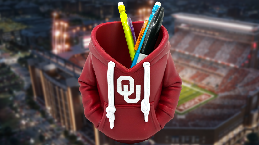 Oklahoma Sooners Hoodie-Style Can Holder Koozie/ Pencil Cup