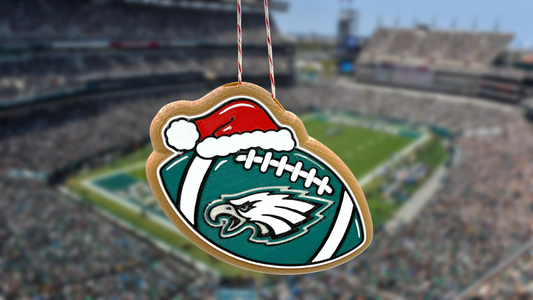 Philadelphia Eagles Christmas Football Iced Cookie Ornament