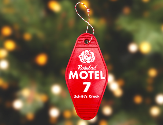Rosebud Motel Keychain Ornament