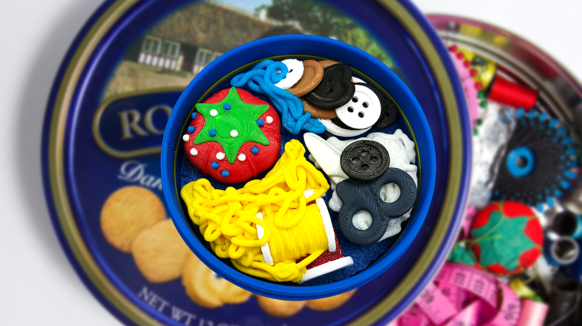 Shortbread Butter Cookie Tin SEWING EDITION Fidget Clickers 3D Printed