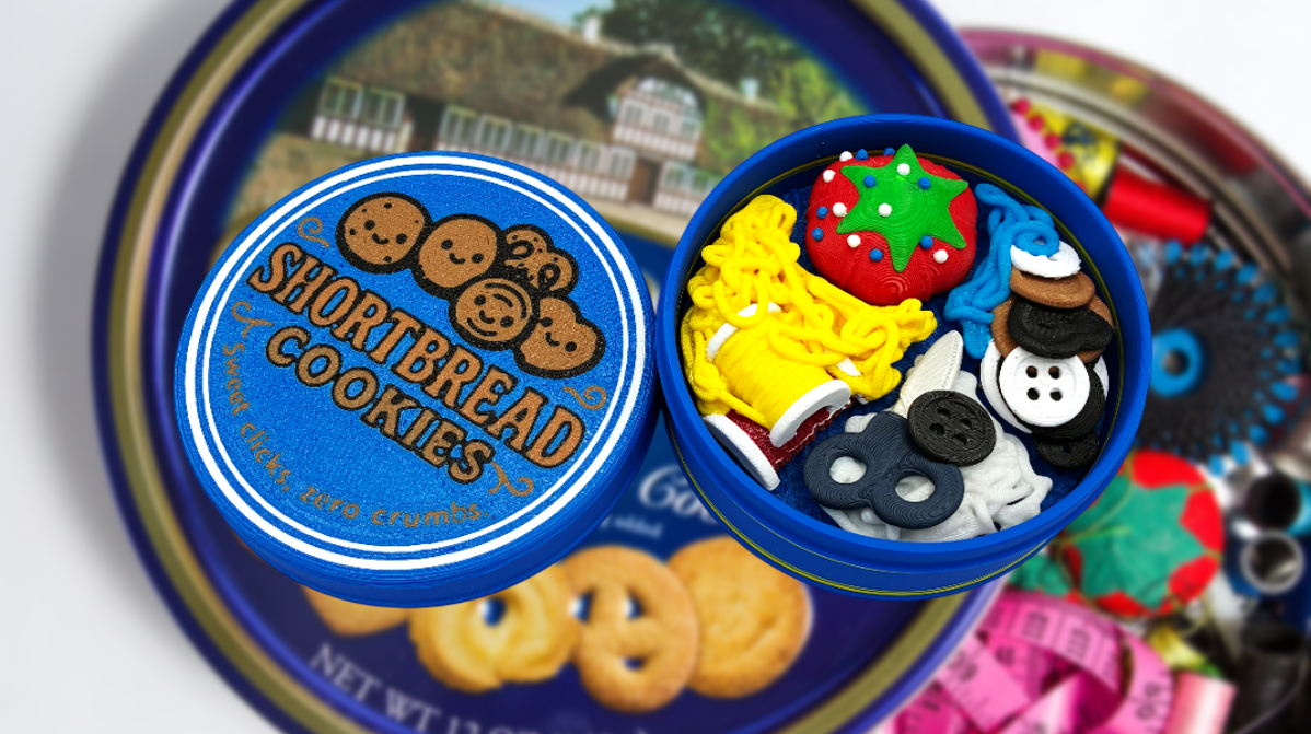 Shortbread Butter Cookie Tin SEWING EDITION Fidget Clickers 3D Printed