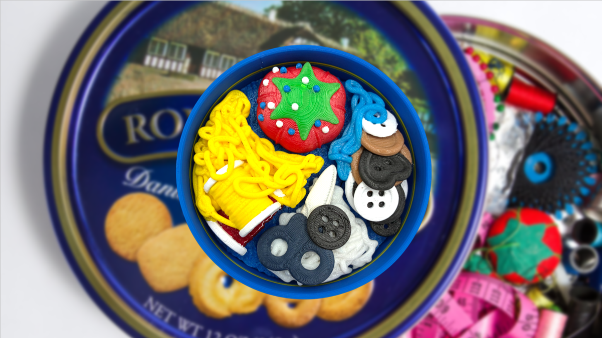 Shortbread Butter Cookie Tin SEWING EDITION Fidget Clickers 3D Printed