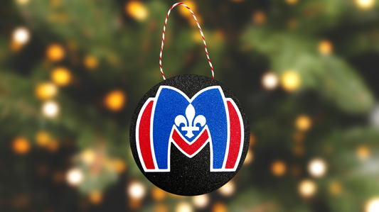 Heated Rivalry Inspired Montreal Metros Hockey Puck Ornament