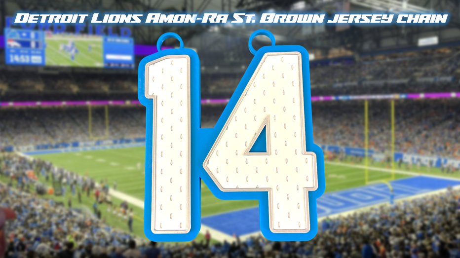 Amon‑Ra St. Brown Detroit Lions Jersey Chain 3D Printed