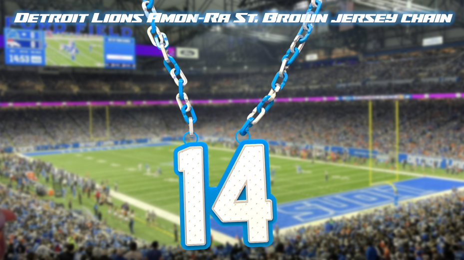 Amon‑Ra St. Brown Detroit Lions Jersey Chain 3D Printed