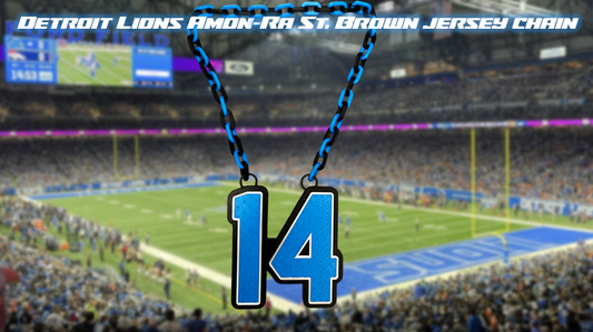 Amon‑Ra St. Brown Detroit Lions Jersey Chain 3D Printed