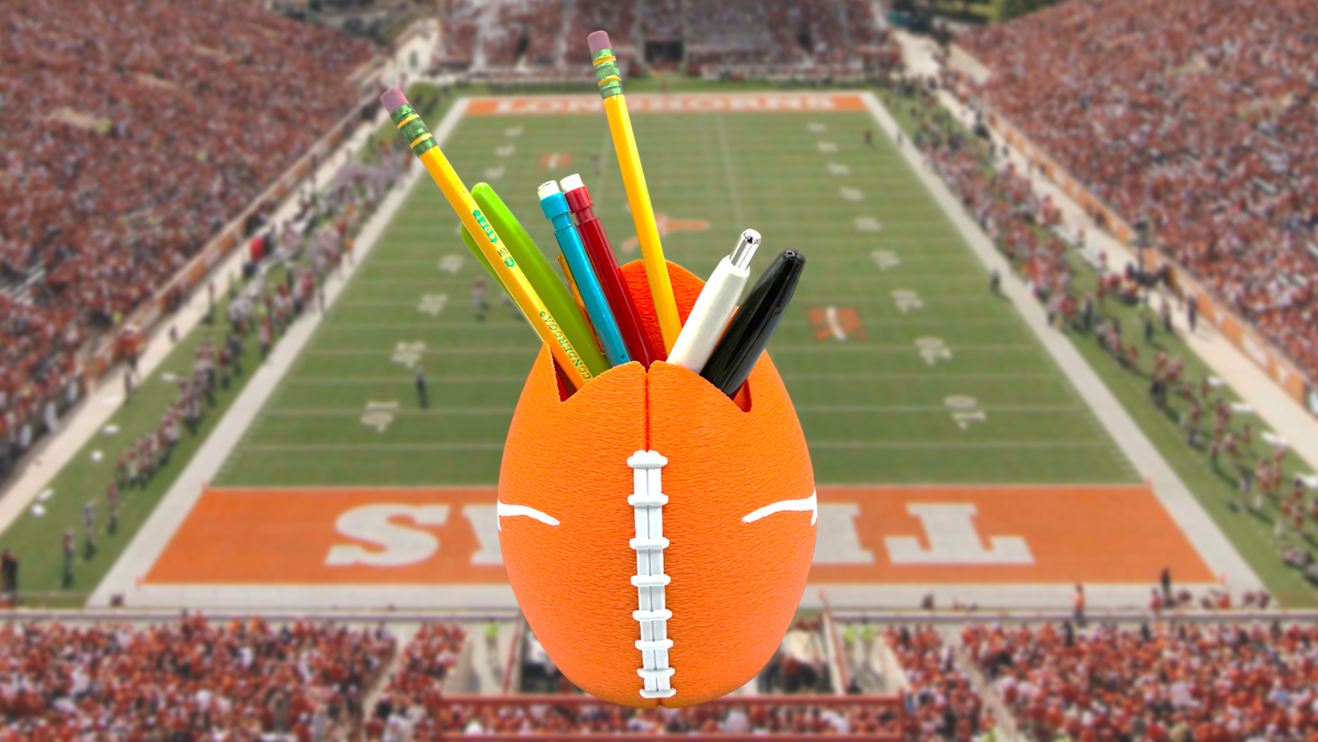 Texas Longhorns Football Shaped Pencil Cup