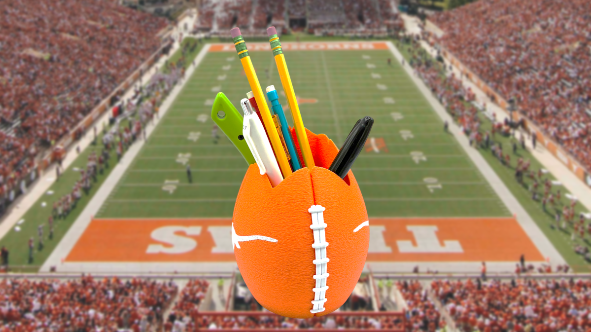Texas Longhorns Football Shaped Pencil Cup