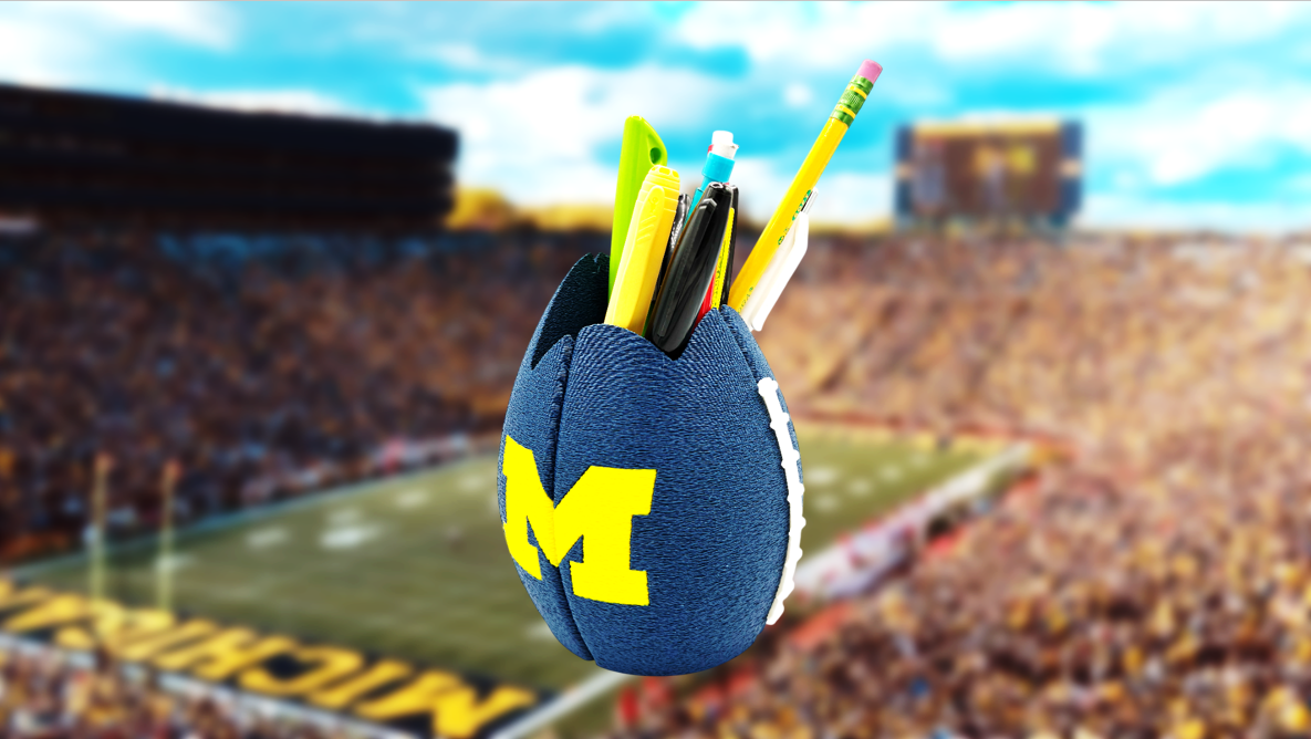 University of Michigan Wolverines Football Shaped Pencil Cup