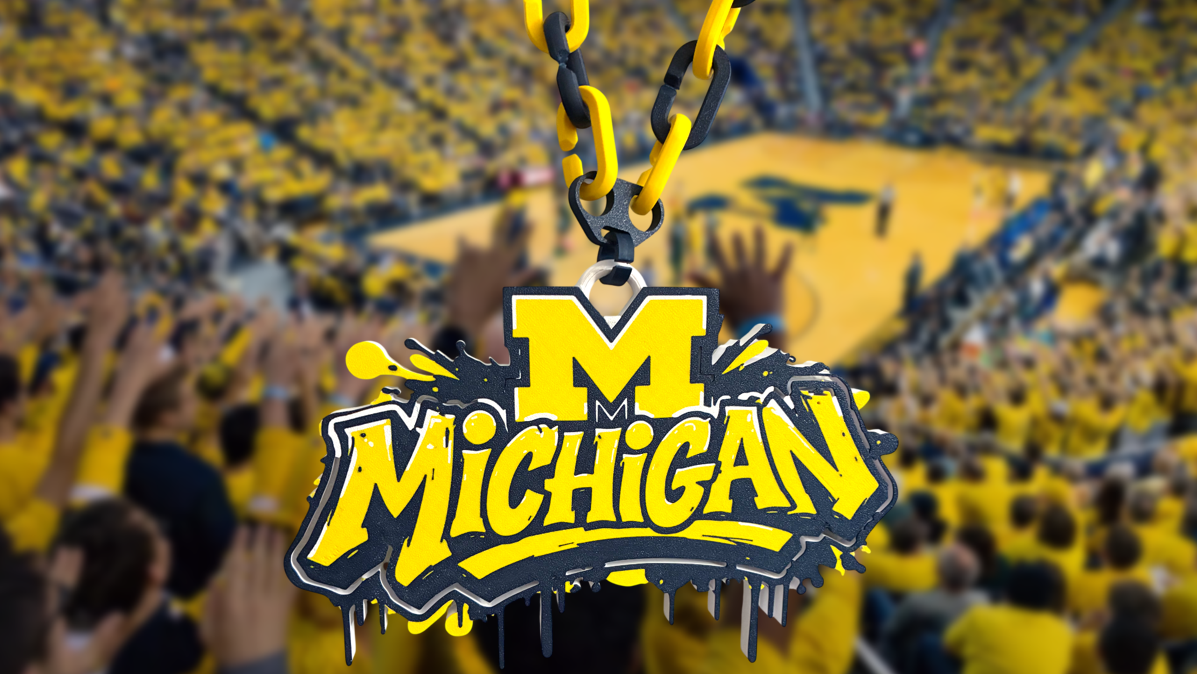 Michigan Wolverines Graffiti Style Sports Fan Hype Chain