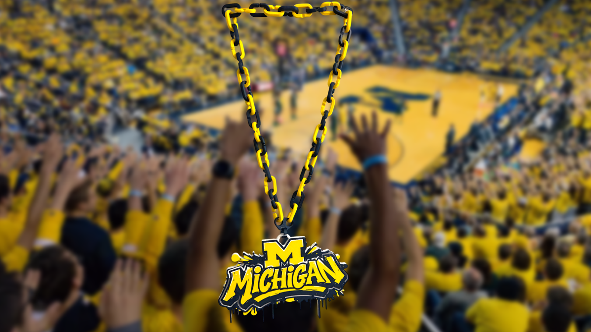 Michigan Wolverines Graffiti Style Sports Fan Hype Chain