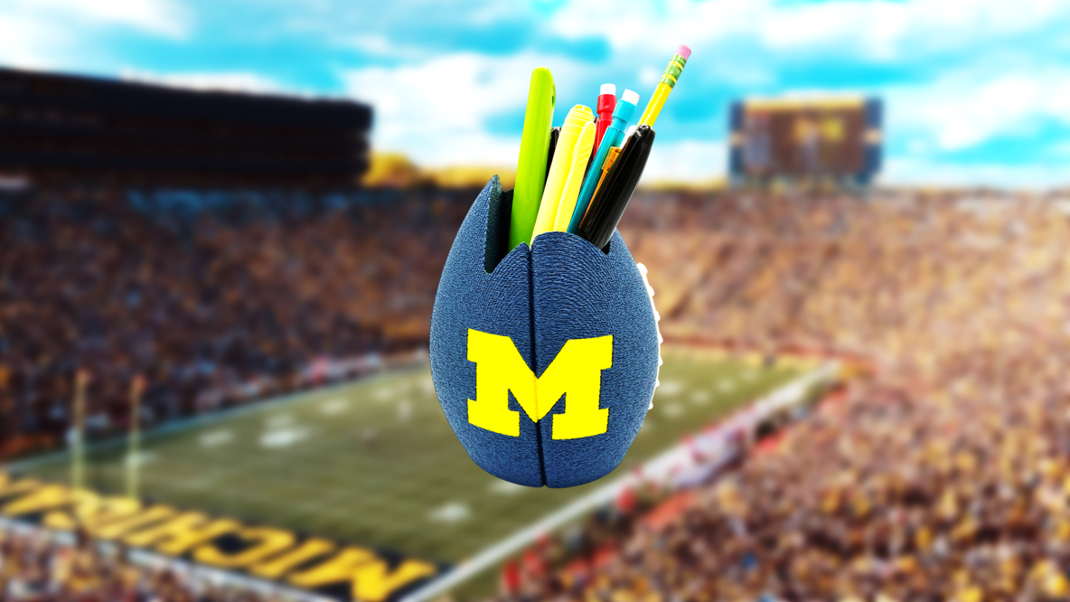 University of Michigan Wolverines Football Shaped Pencil Cup